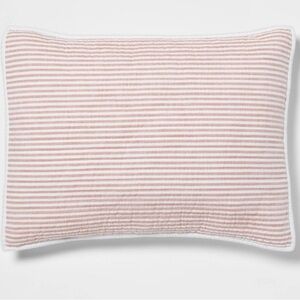 NEW Threshold Standard Reversible Cotton Stripe Sham in Terracotta